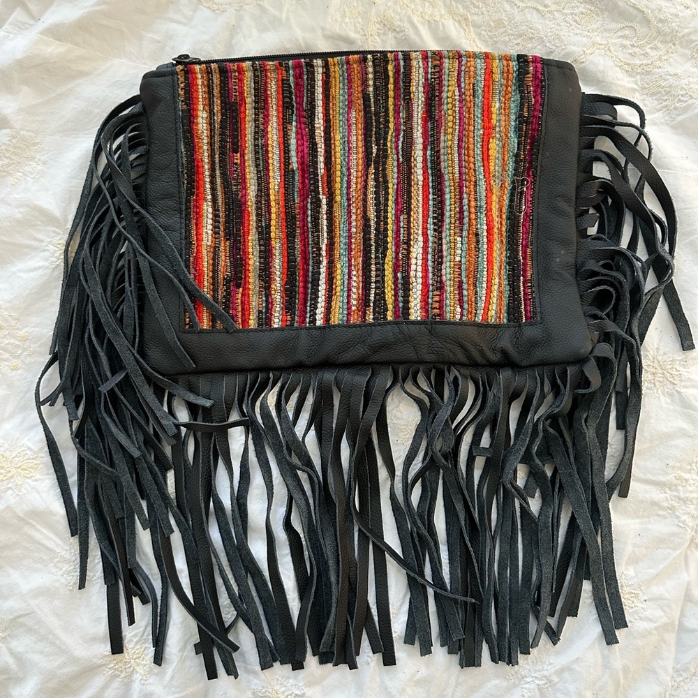 Vintage Boho Fringe Clutch